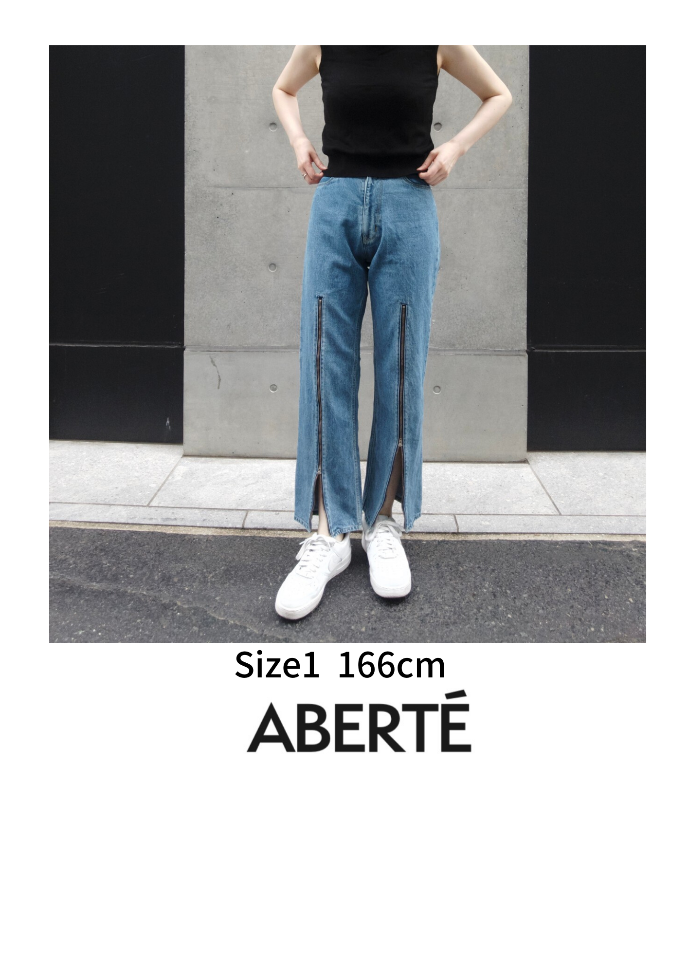 Long Zipper Straight Denim