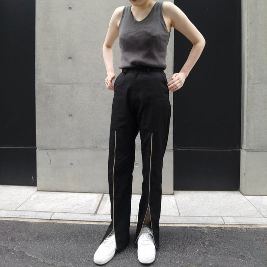 Long Zipper Straight Pants