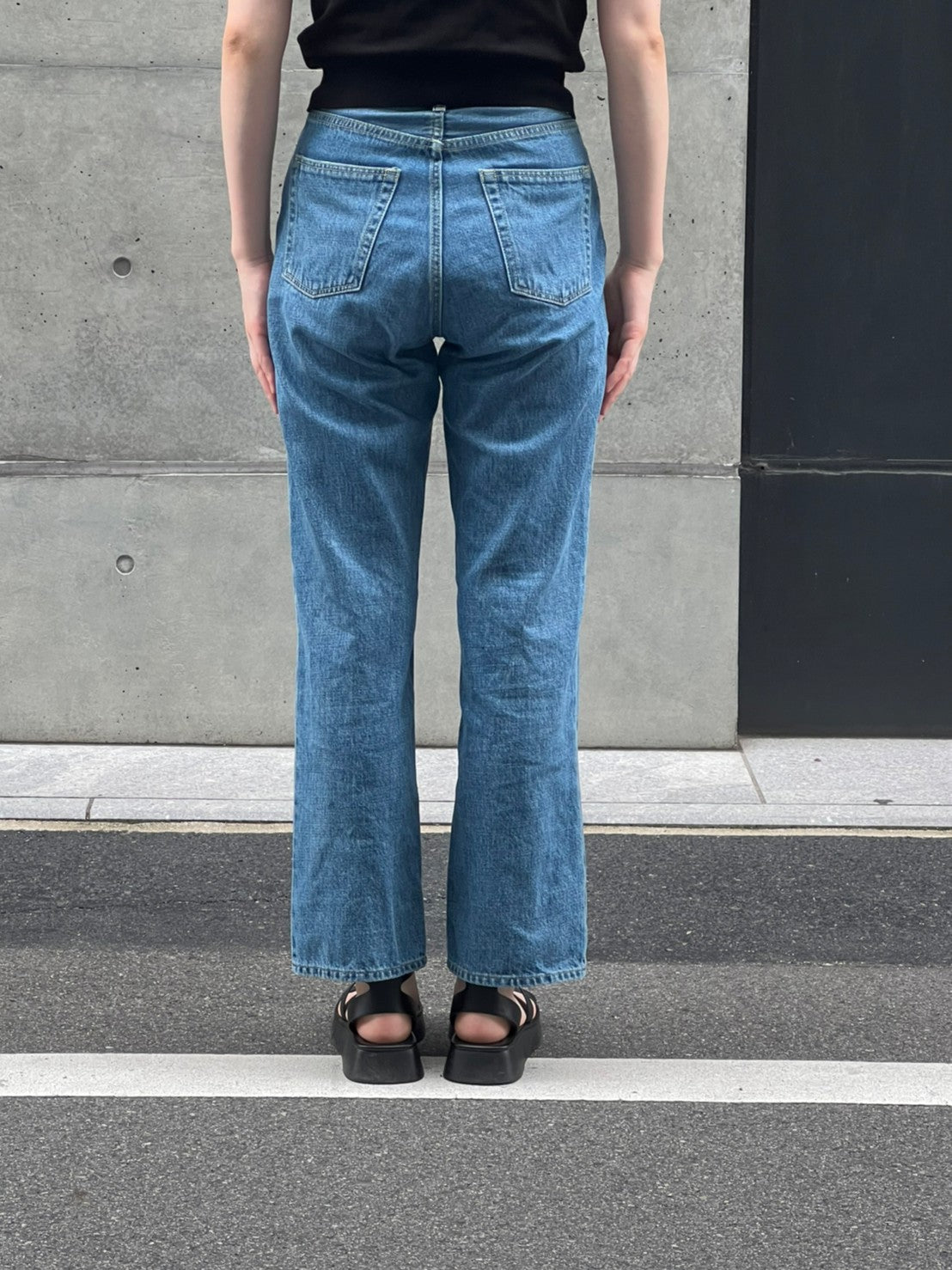 Long Zipper Straight Denim