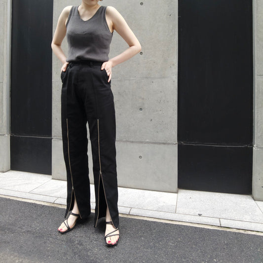 Long Zipper Straight Pants