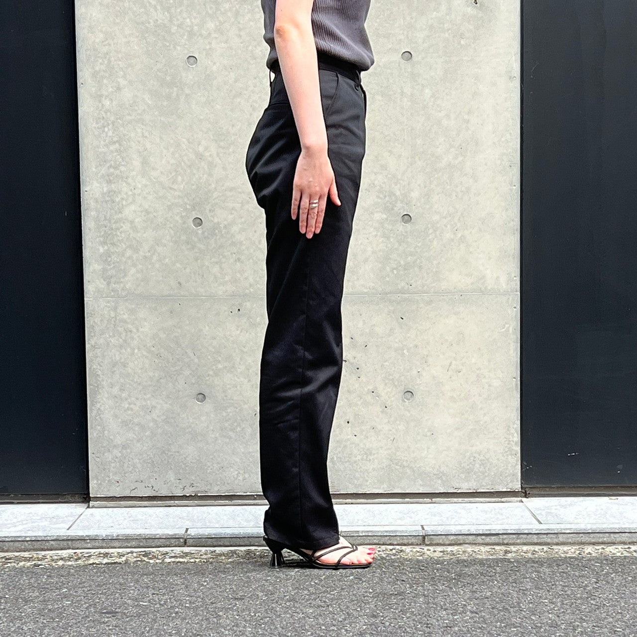 Long Zipper Straight Pants